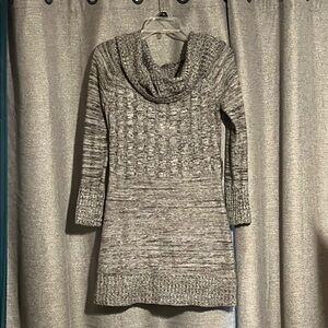 Gray Cowl Neck Sweater